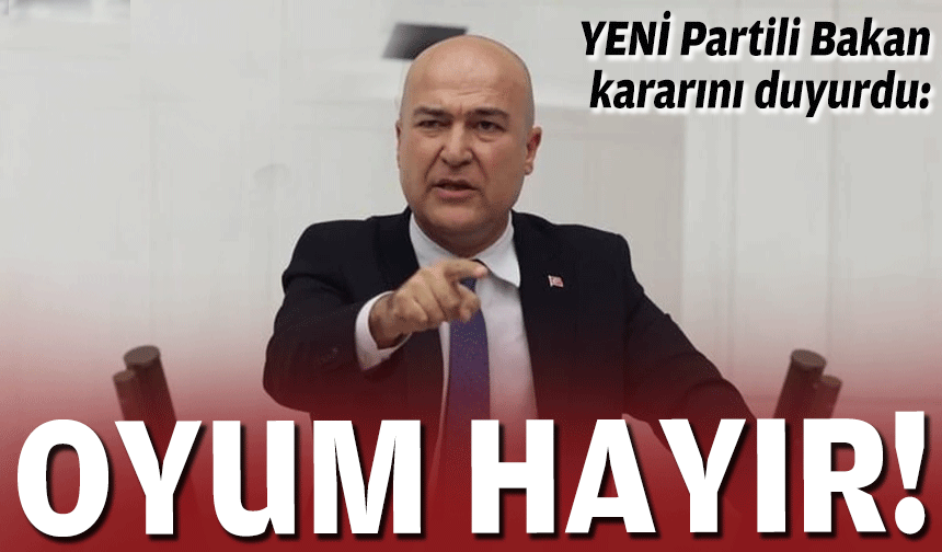 YENİ Partili Bakan kararını duyurdu: Oyum hayır!