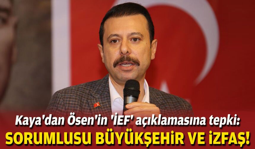 Kaya'dan Ösen'in 'İEF' açıklamasına tepki: “Sorumlusu Büyükşehir ve İZFAŞ”