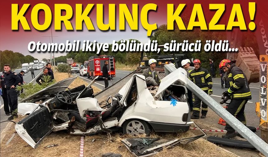 Otomobil ikiye bölündü, sürücü öldü... Korkunç kaza!