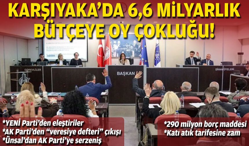 Karşıyaka’da 6 milyarlık bütçeye oy çokluğu… AK Parti ve YENİ Parti’den eleştiriler, Ünsal’dan yanıt!