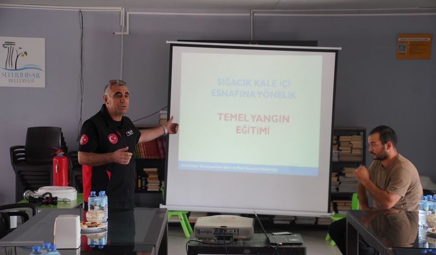 Kaleiçi esnafına yangın eğitimi