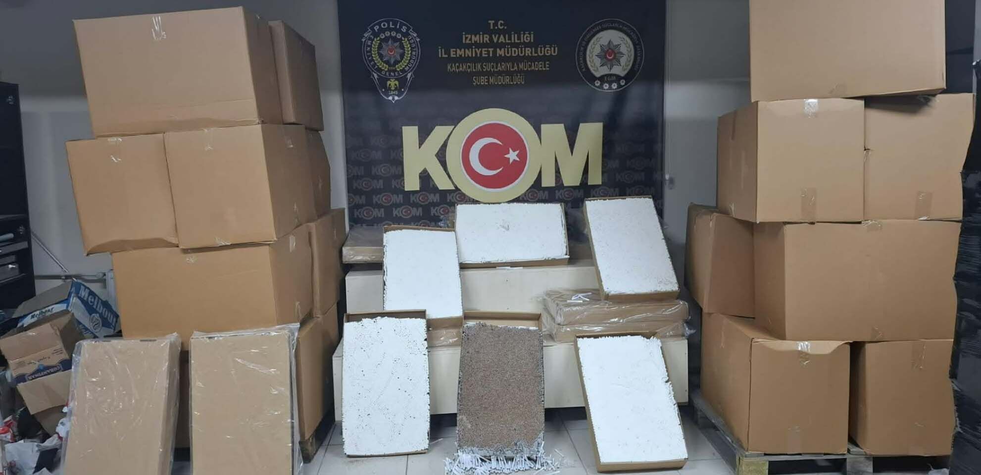 İzmir'de operasyon: 2 milyon 160 bin kaçak makaron ele geçirildi!