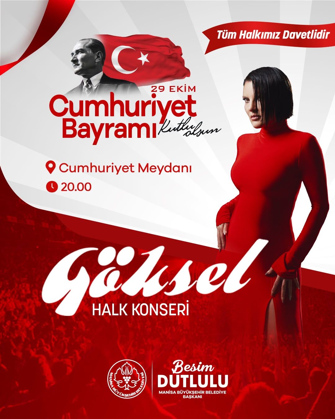 Manisa’da Cumhuriyet Coşkusu Göksel Konseriyle Sürecek